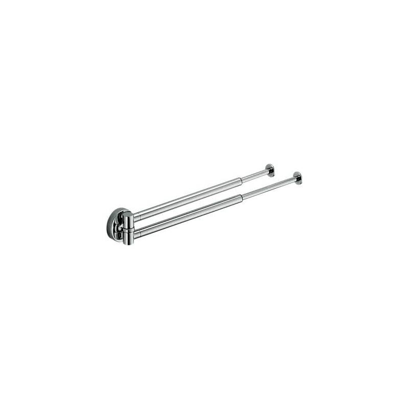 Porte-serviette double orientable et extensible, chromé, PLUS