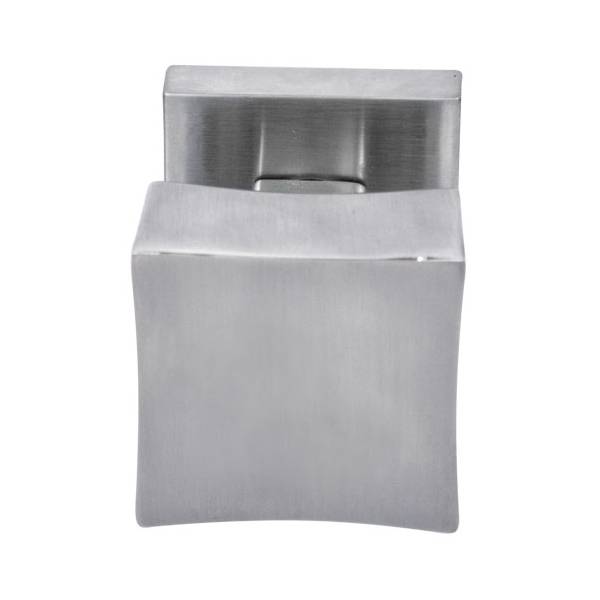 Bouton fixe SQUARE 25 sur rosace carrée, chromé mat
