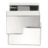 Bouton fixe CUT 25 sur rosace carrée, chromé