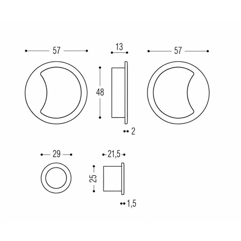 Cuvette encastrée OPEN Ø 57 mm, blanche