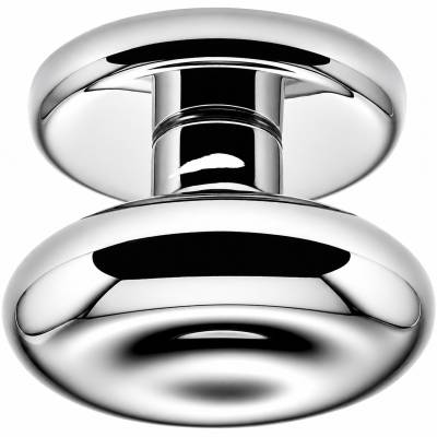 Bouton fixe ROUND 35, Ø 80 mm sur rosace ronde, chromé