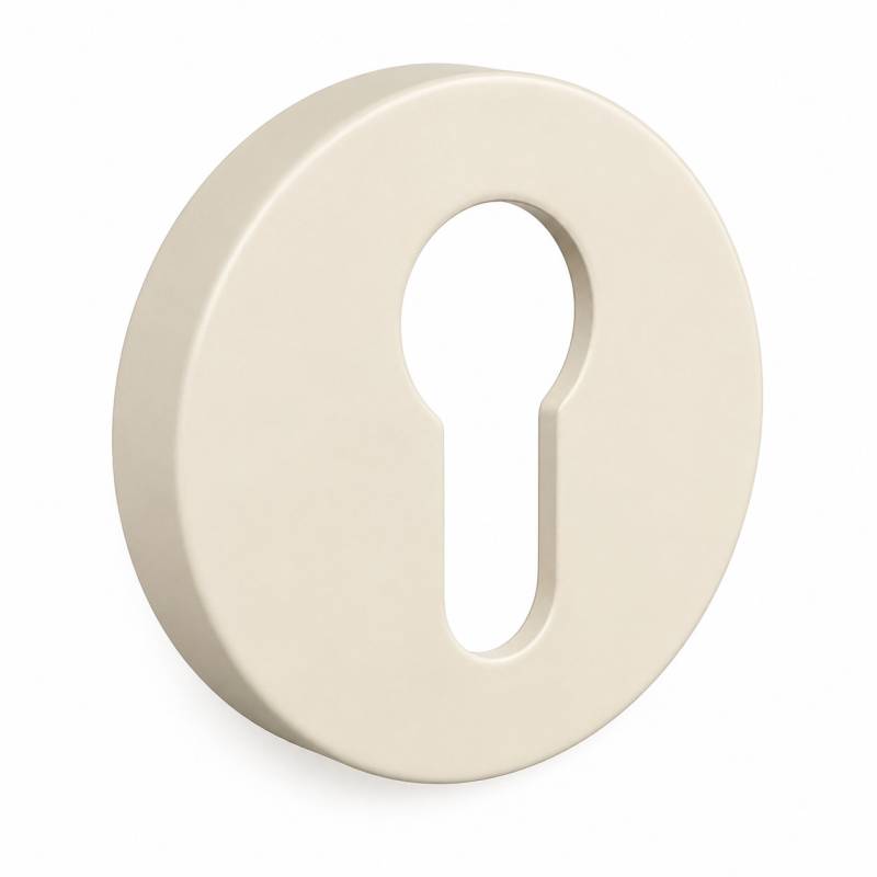 Paire de rosaces rondes clé I (BC), blanc mat