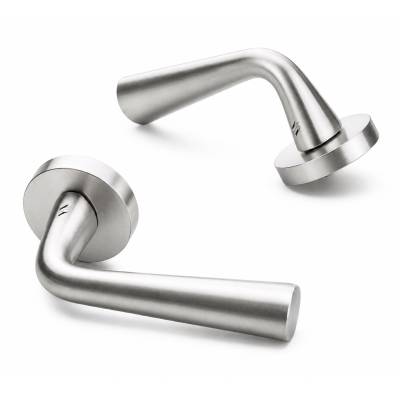 Paire de béquilles TENDER sur rosace ronde, nickel mat