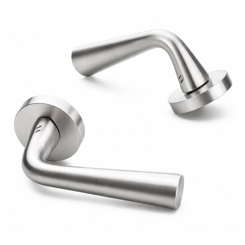 Paire de béquilles TENDER sur rosace ronde, nickel mat