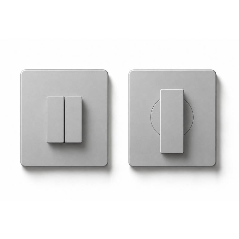 Paire de rosaces carrées conda sans voyant (CR), MOOD DUE Q C04 Silver