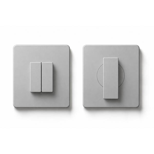 Paire de rosaces carrées conda sans voyant (CR), MOOD DUE Q C04 Silver