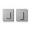 Paire de rosaces carrées conda sans voyant (CR), MOOD DUE Q C04 Silver