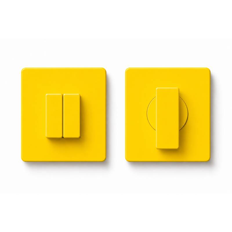 Paire de rosaces carrées conda sans voyant (CR) MOOD DUE Q C09 jaune citron