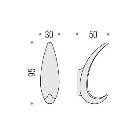 Patère chromé mat MELO